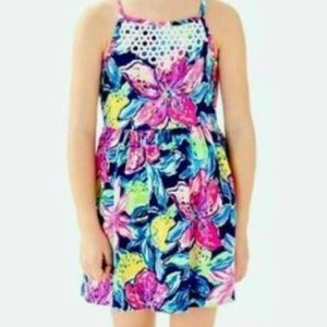 Lilly Pulitzer girls Kinley dress Nauti Navy Capri Soleil large (8-10) NWOT